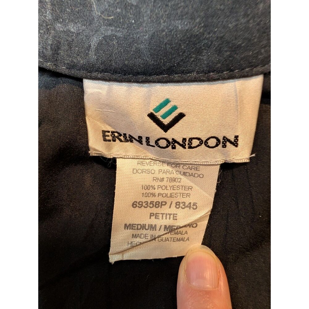 Vintage 90s Erin London Black Tonal Reptile Print Zip Jacket Petite Medium Y2K - Picture 5 of 8